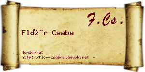 Flór Csaba névjegykártya